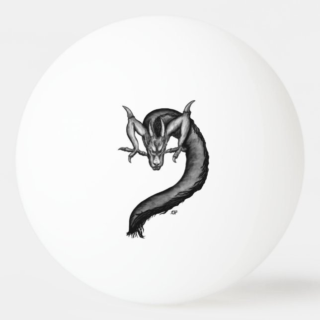 Bolinha De Ping Pong Dragão no estilo de tatuagem (Frente)
