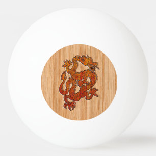 Bolinha De Ping Pong Dragão oriental em Bamboo