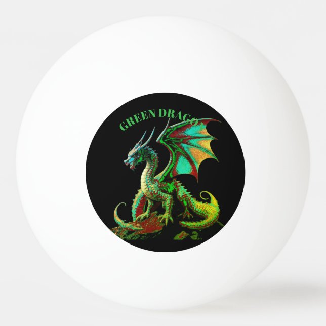 BOLINHA DE PING PONG DRAGÃO VERDE  (Frente)