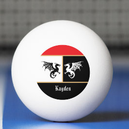 Bolinha De Ping Pong Dragons in Black White Gold Color Trim n Monogram