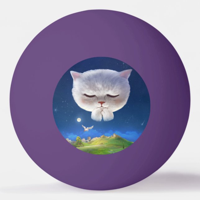 Bolinha De Ping Pong Dreamnight Sky com Cat (Frente)