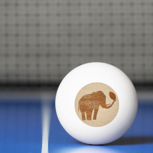 Bolinha De Ping Pong Elefante - Design de Arte Tribal (Líquido)