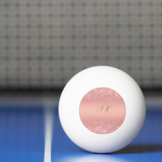 Bolinha De Ping Pong Elegant Rose Gold Luxe Shimmer Monogram