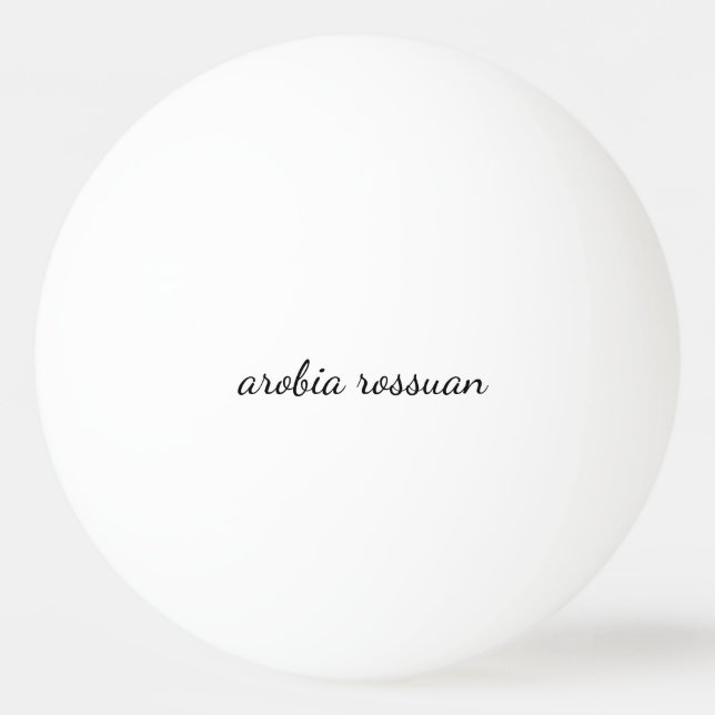 Bolinha De Ping Pong Elegante Monograma Moderno Minimal Branco Arte de  (Frente)