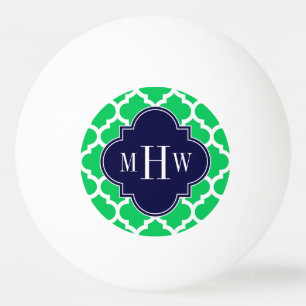 Bolinha De Ping Pong Emerald White Marroquino #5 Marinho 3 Monograma In