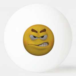 Bolinha De Ping Pong Emoticon irritado do estilo 3D