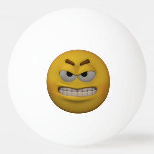 Bolinha De Ping Pong Emoticon muito irritado do estilo 3D