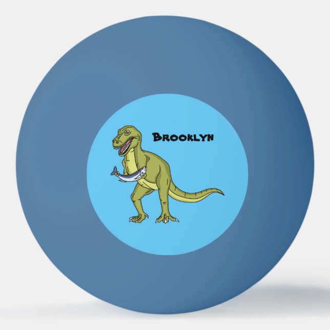 Bolinha De Ping Pong Engraçado ilustração do dinossauro T rex (Frente)