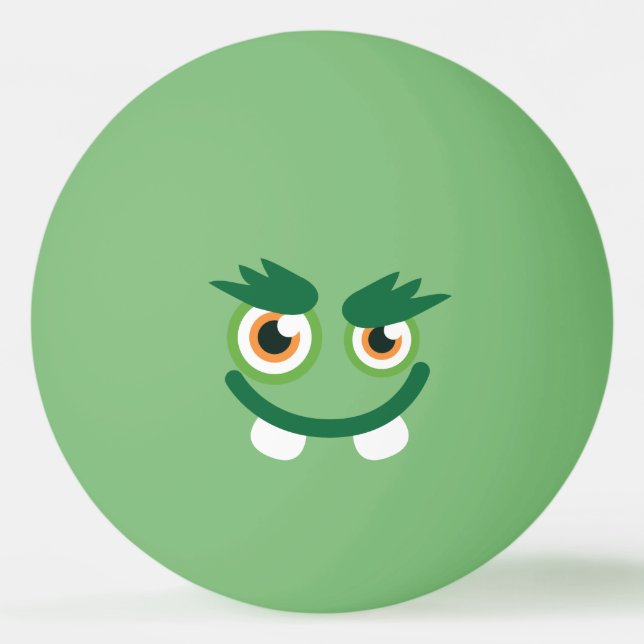 Bolinha De Ping Pong Engraçado Monstro Verde. (Frente)