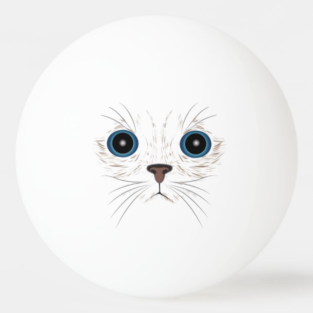 Bolinha De Ping Pong Engraçado rosto de gatinho (Verso)