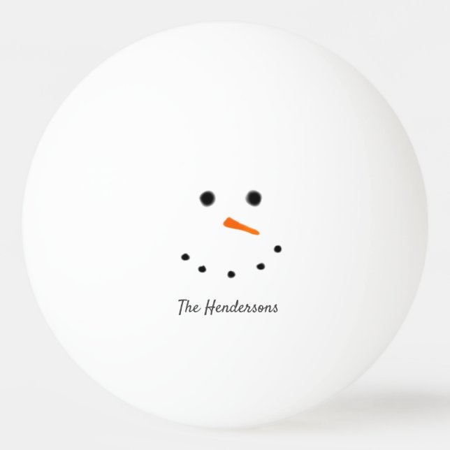 Bolinha De Ping Pong Engraçado Snowman Personalizado (Frente)