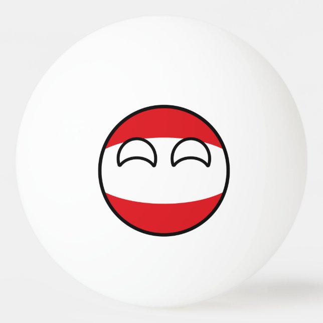 Bolinha De Ping Pong Engraçado Tending Geeky Áustria Countryball (Frente)