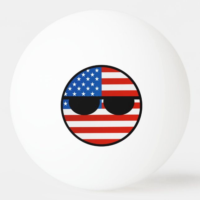 Bolinha De Ping Pong Engraçado Tending Geeky EUA Countryball (Frente)