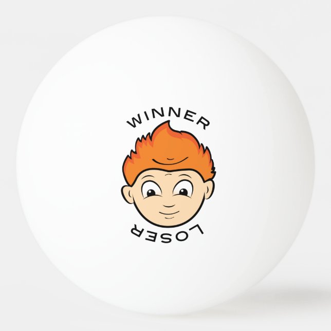 Bolinha De Ping Pong Engraçado Vencedor Perdedor Ping Rostos Pong (Frente)