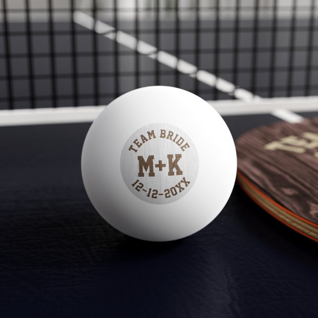 Bolinha De Ping Pong Equipe Noiva Casamento Favor Ping Pong Ball (Add your wedding date and initials and get ready to beat Team Groom!)