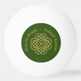 Bolinha De Ping Pong Erin Go Bragh Dourado Celta Shamrock