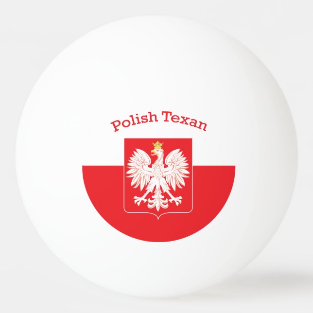 Bolinha De Ping Pong Escudo de Águia Texana Polonês (Frente)