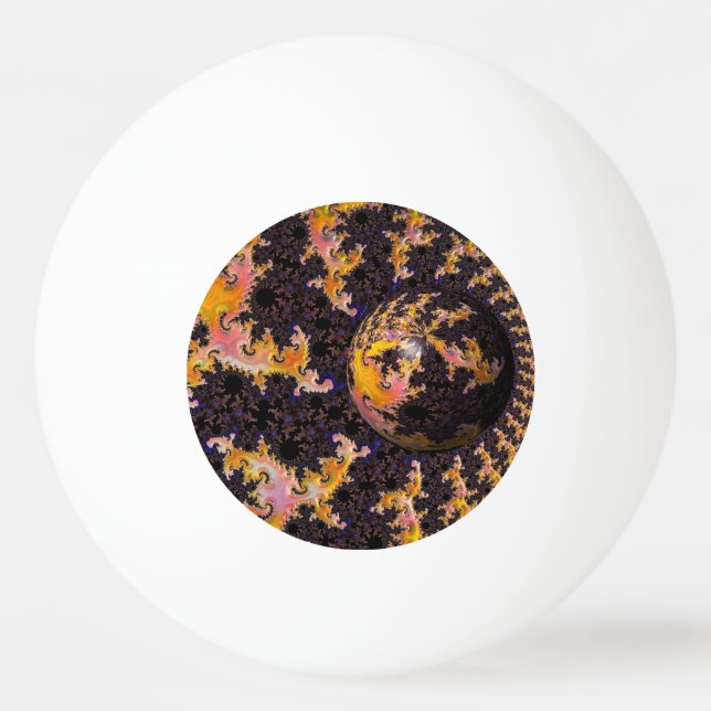 Bolinha De Ping Pong Esfera de Tempestade de Fogo Fractal (Frente)