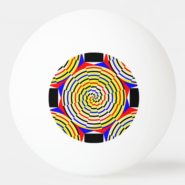 Bolinha De Ping Pong Espirais amarelos de Kenneth Yoncich (Frente)