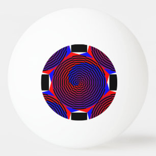 Bolinha De Ping Pong Espiral Vermelha e Azul por Kenneth Yoncich