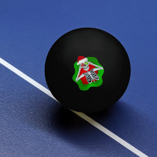 Bolinha De Ping Pong Esqueleto de Natal Engraçado Chapéus Vermelhos
