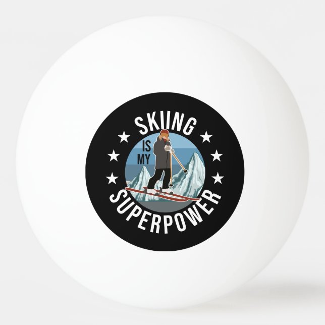Bolinha De Ping Pong Esqui É Minha Superpotência (Frente)