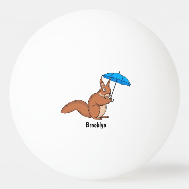 Bolinha De Ping Pong Esquilo vermelho bonito com desenho animado (Frente)