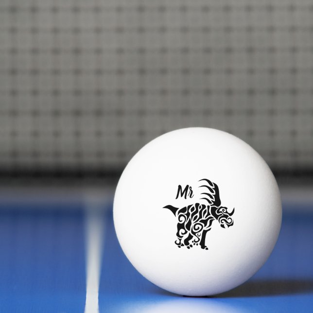 Bolinha De Ping Pong Estíracossauro Negro com Tinta Tribal de Guerra (Líquido)