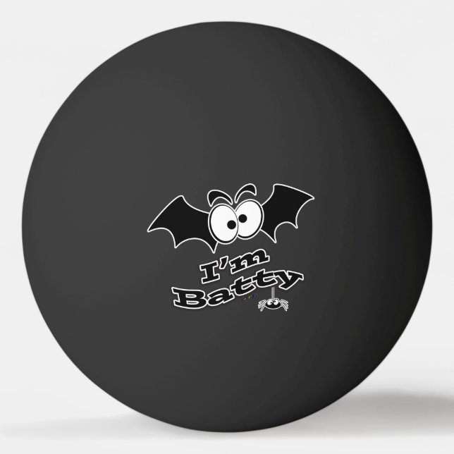 Bolinha De Ping Pong Estou Louco Olhos de Morcego (Frente)