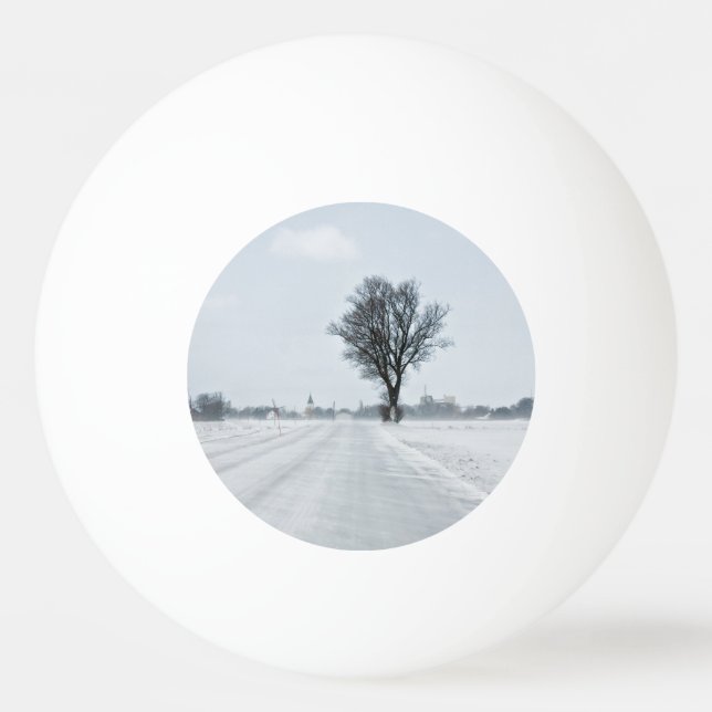 Bolinha De Ping Pong Estrada de inverno rural (Frente)