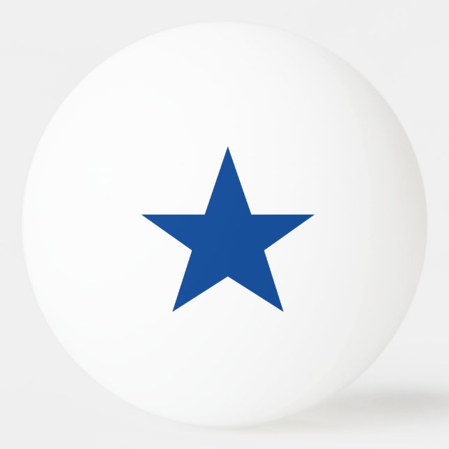 Bolinha De Ping Pong Estrela Azul em Branco (Frente)