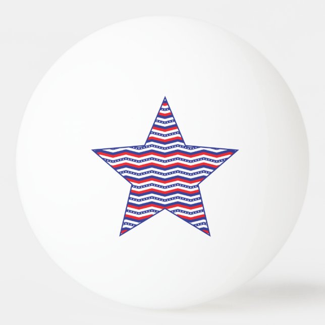 Bolinha De Ping Pong Estrela Chevron Patriótica (Frente)