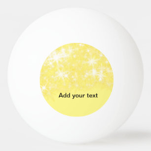 Bolinha De Ping Pong Estrelas simples de brilho amarelo adicione seu te