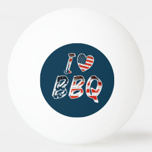 Bolinha De Ping Pong Eu Amo Churrasco, Patriótico Americano