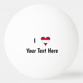 Bolinha De Ping Pong Eu Amo (Coração Bandeira Austríaca) Personalizado