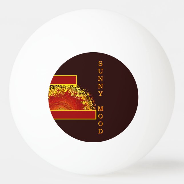Bolinha De Ping Pong explosão solar amarelo laranja marrom abstrato per (Frente)