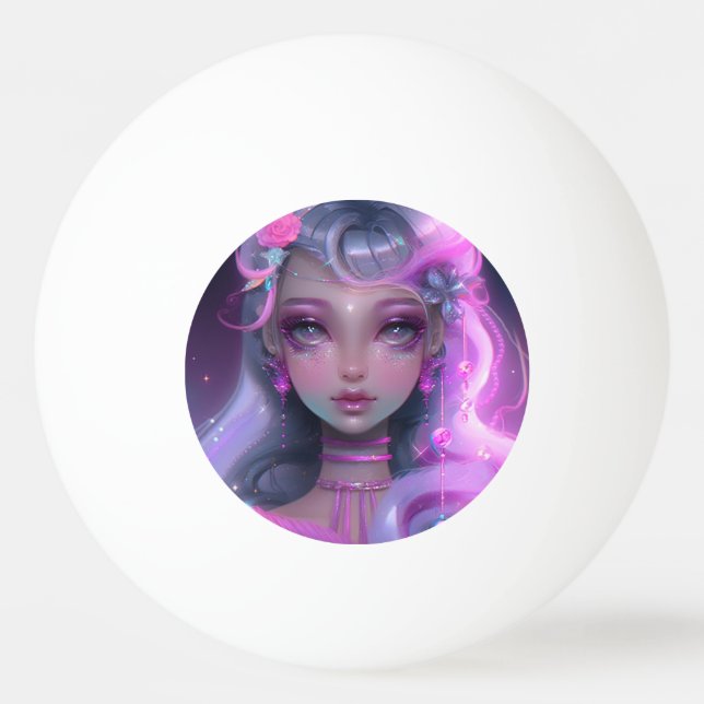 Bolinha De Ping Pong Fada Pink de Pastel Suave (Frente)