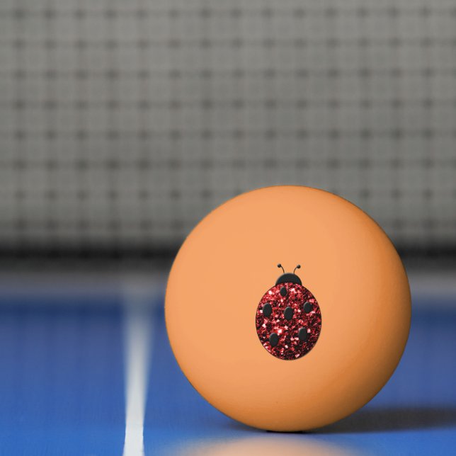 Bolinha De Ping Pong Faíscas cintilantes de ladybug vermelho escuro (Líquido)