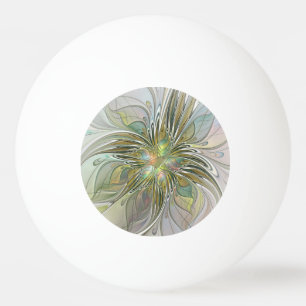 Bolinha De Ping Pong Fantasia Floral Arte Fractal Moderna Flor Com Dour
