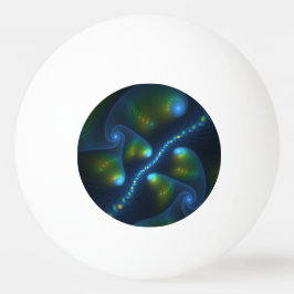 Bolinha De Ping Pong Fantasy Lights Abstract Blue Green Yellow Fractal