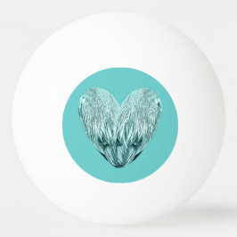 Bolinha De Ping Pong Feather heart in soft green