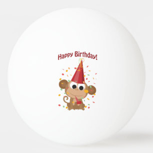 Bolinha De Ping Pong Feliz aniversario! Macaco dos confetes