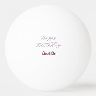 Bolinha De Ping Pong Feliz Aniversário maron azul cinza nome data paste