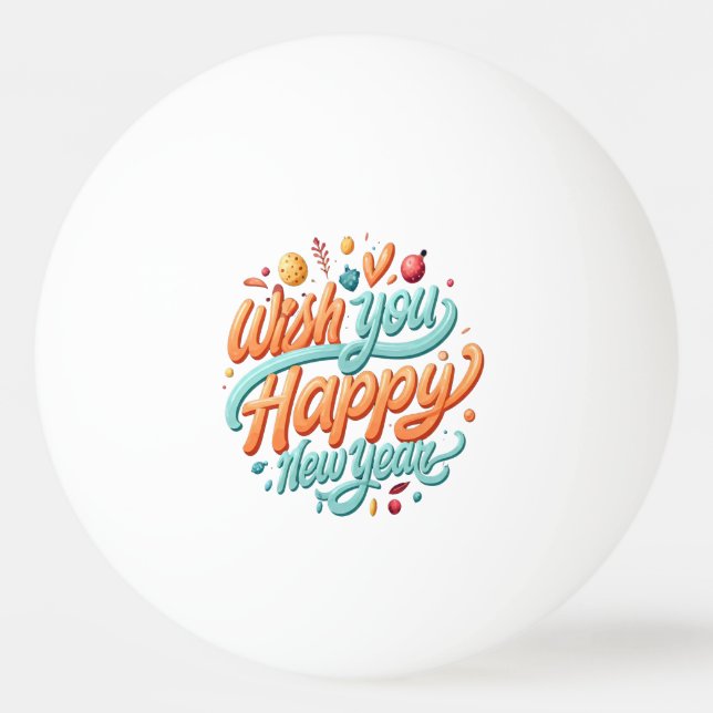 Bolinha De Ping Pong Feliz ano novo (Frente)