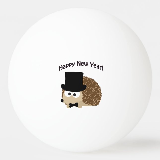 Bolinha De Ping Pong Feliz ano novo! Dapper Hedgehog (Frente)