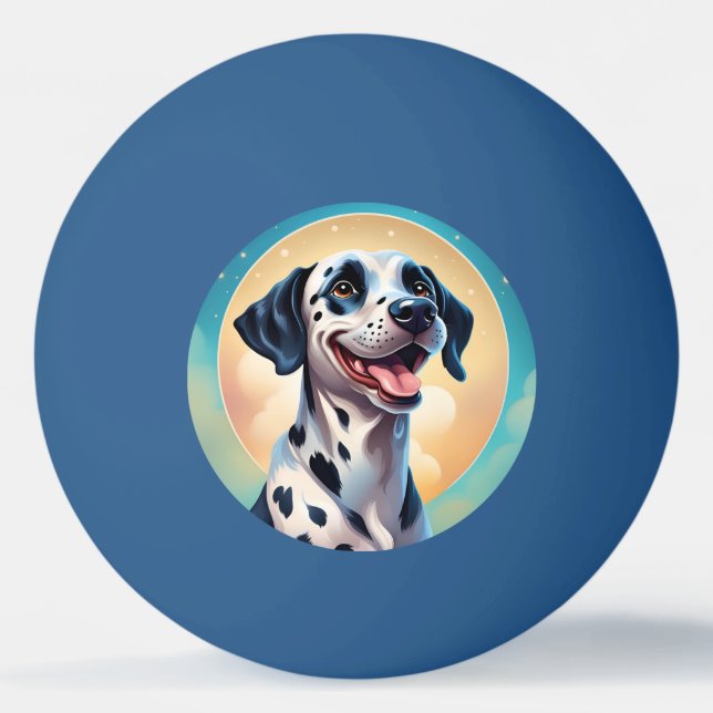 Bolinha De Ping Pong Feliz Cão Dalmático Pet (Frente)