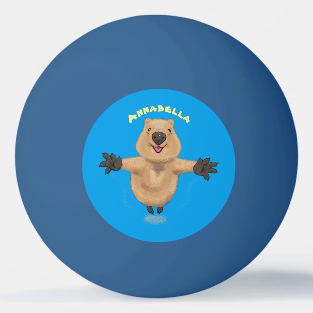 Bolinha De Ping Pong Feliz design de desenho de quokka (Frente)