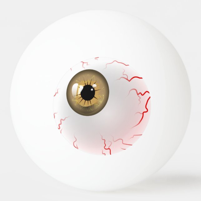 Bolinha De Ping Pong Feliz Dia das Bruxas! Spooky Brown Eyeball (Frente)
