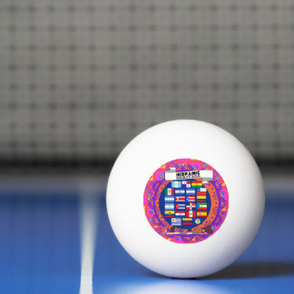 Bolinha De Ping Pong Feliz Escola do Mês do Patrimônio Nacional Hispâni
