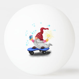 Bolinha De Ping Pong Feliz Gnomo de Pater com presentes e faíscas - En